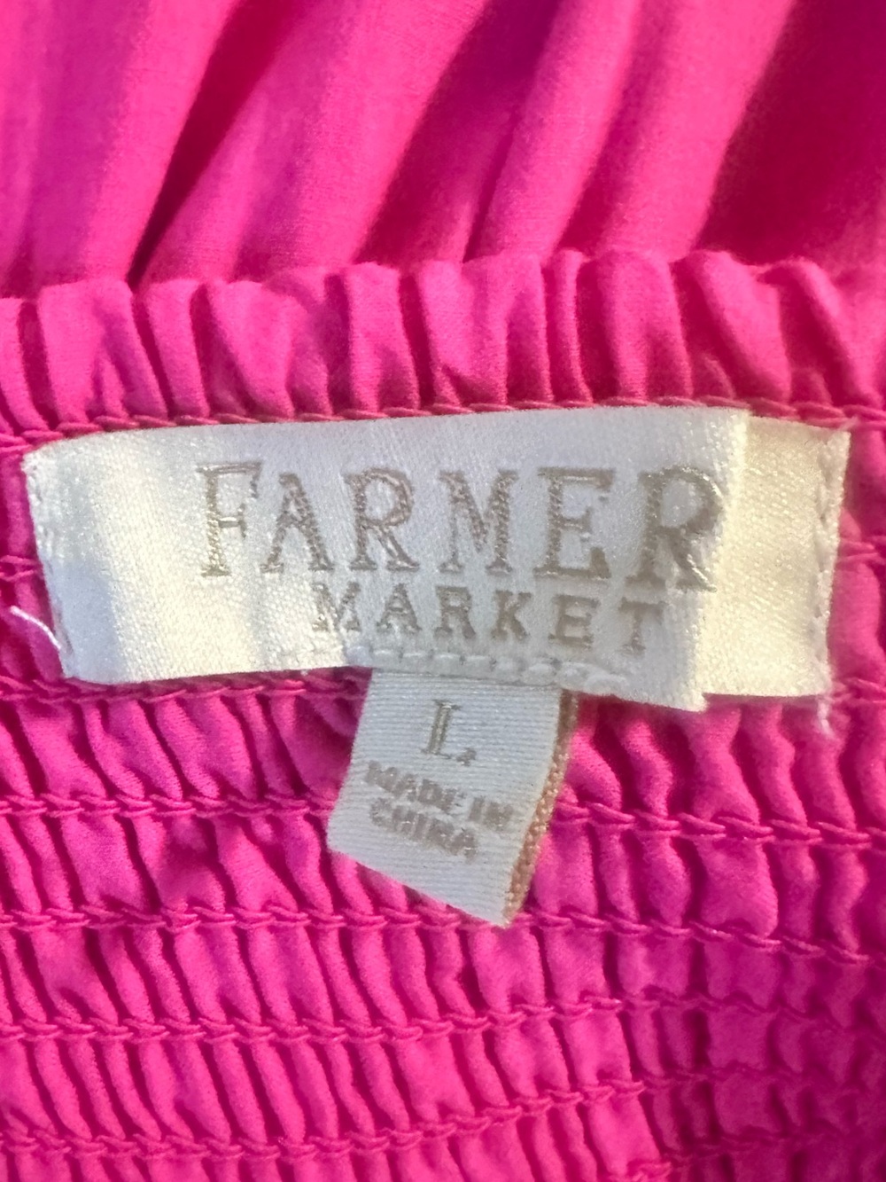 Farmers Market Fuchsia Embroidered Cotton Midi Dress | Size Large - Picture 2 of 10